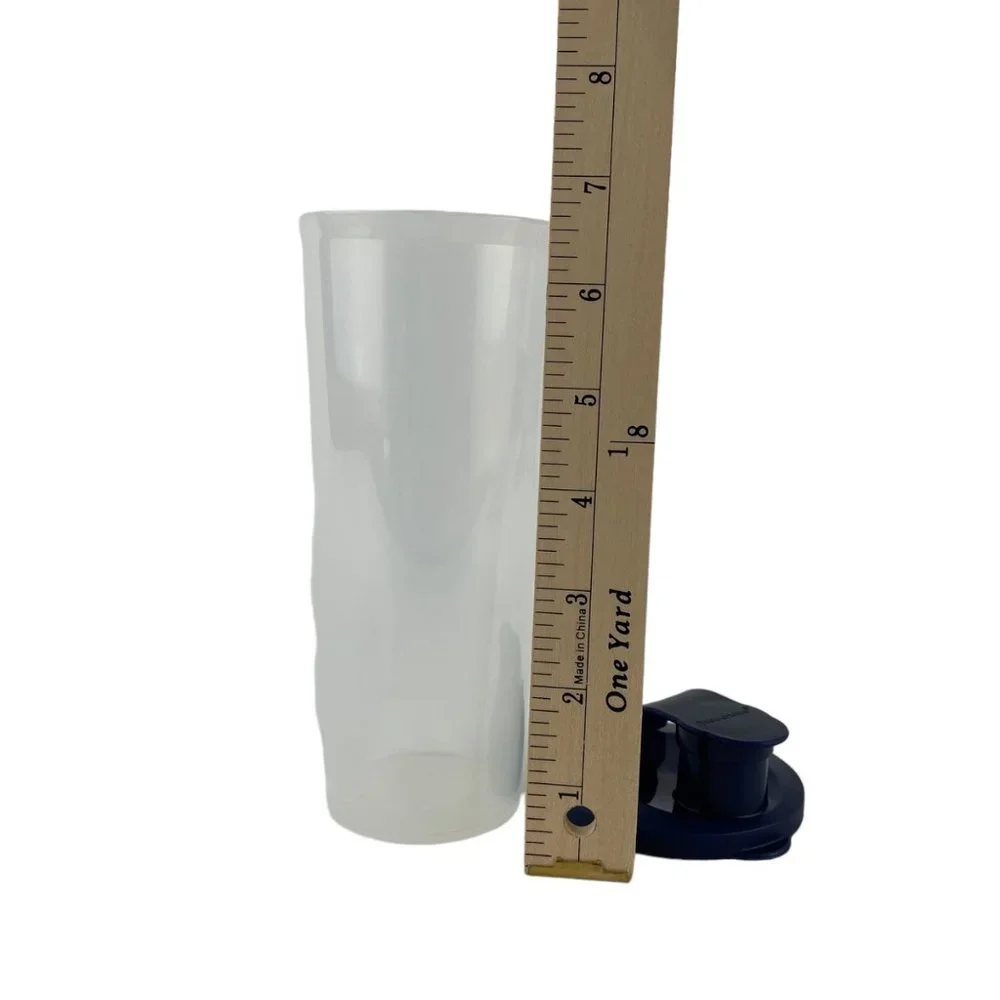 Tupperware Tumbler w/Flip Top‎ Seal #5107L Clear Blue 16 Ounce Cup
